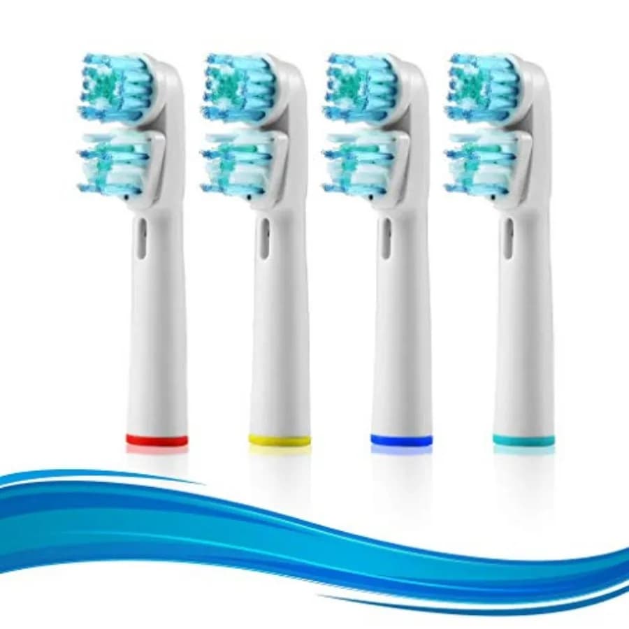 Replacement Brush Heads Compatible with Electric Brushes Dual Clean - Pack of 4 Generic Electric Toothbrush Replacement Heads