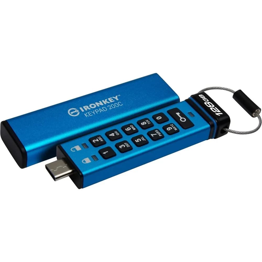 Chiavetta USB-C 128GB Crittografata FIPS 140-3 Livello 3 XTS-AES 256-bit Crittografia Hardware Protezione Brute Force BadUSB