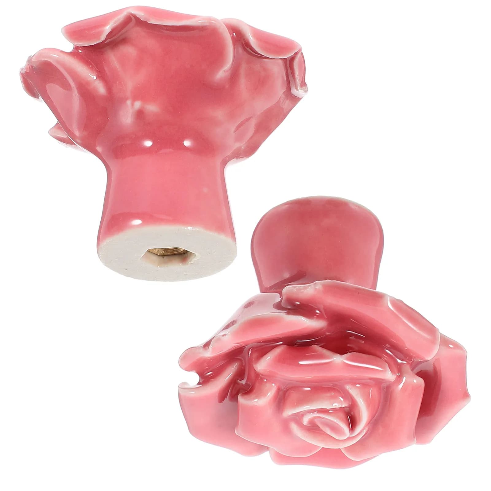 2 Pezzi Maniglie per Cassetti in Ceramica Ispirate alle Rose, Maniglie per Armadietti da Cucina, Guardaroba, Cassettiere, Strumento per il Restyling di Mobili