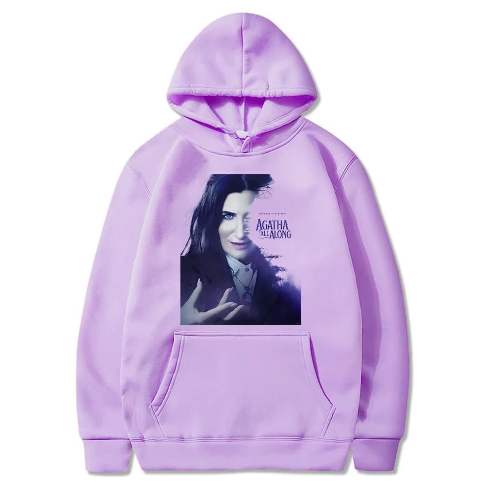 Agatha All Along nuova felpa con cappuccio con stampa grafica modelli di Design creativo felpa Unisex High Street pullover felpa con cappuccio manica corta