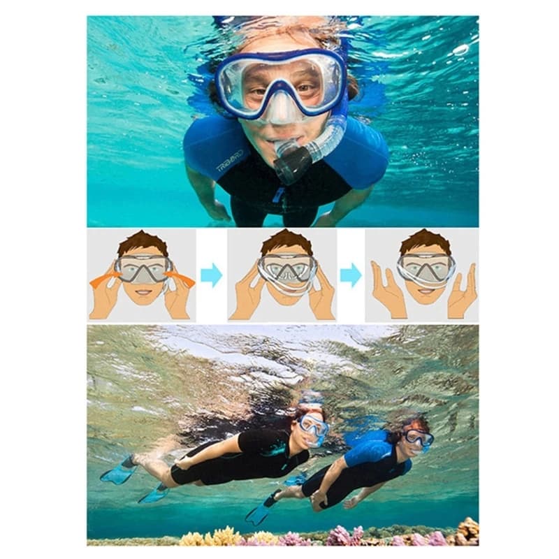 Maschera per boccaglio con montatura Occhialini da sub impermeabilizzati Occhialini da nuoto per pescatori Attrezzatura