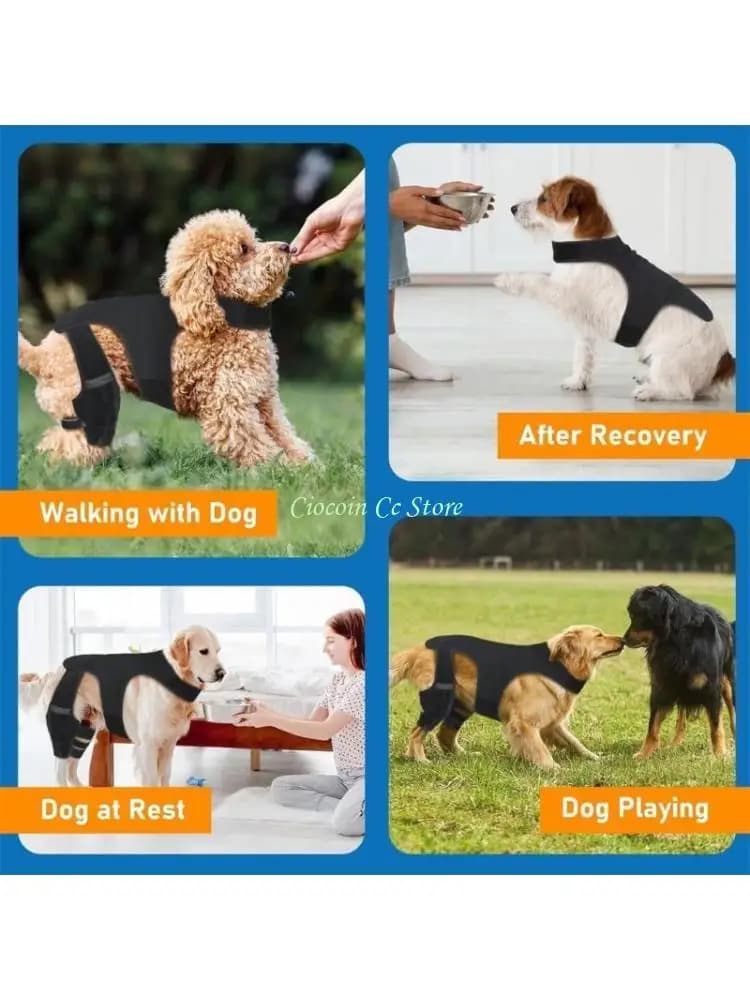 X90F Ginocchiera per cani Protezioni per le articolazioni della gamba posteriore Manica elastica in neoprene con cintura per