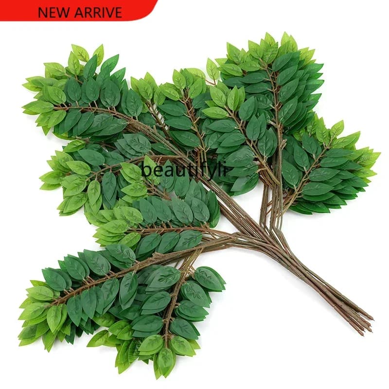 X Imita leaves Plastic copper green leaves Engineering Landscapes Artificial plants Green decoration for interior