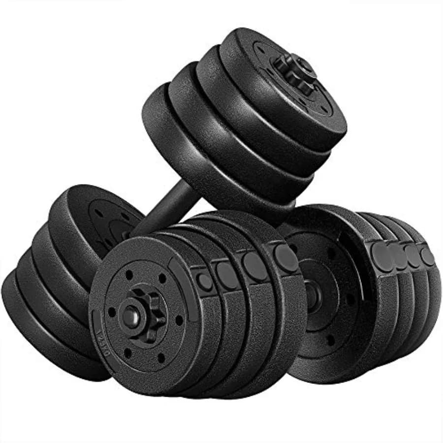 Set di Manubri Regolabili Yaheetech, Pesi per Esercizi, Attrezzatura Fitness con 4 Collari Spinlock per Donne e Uomini, Uso Domestico