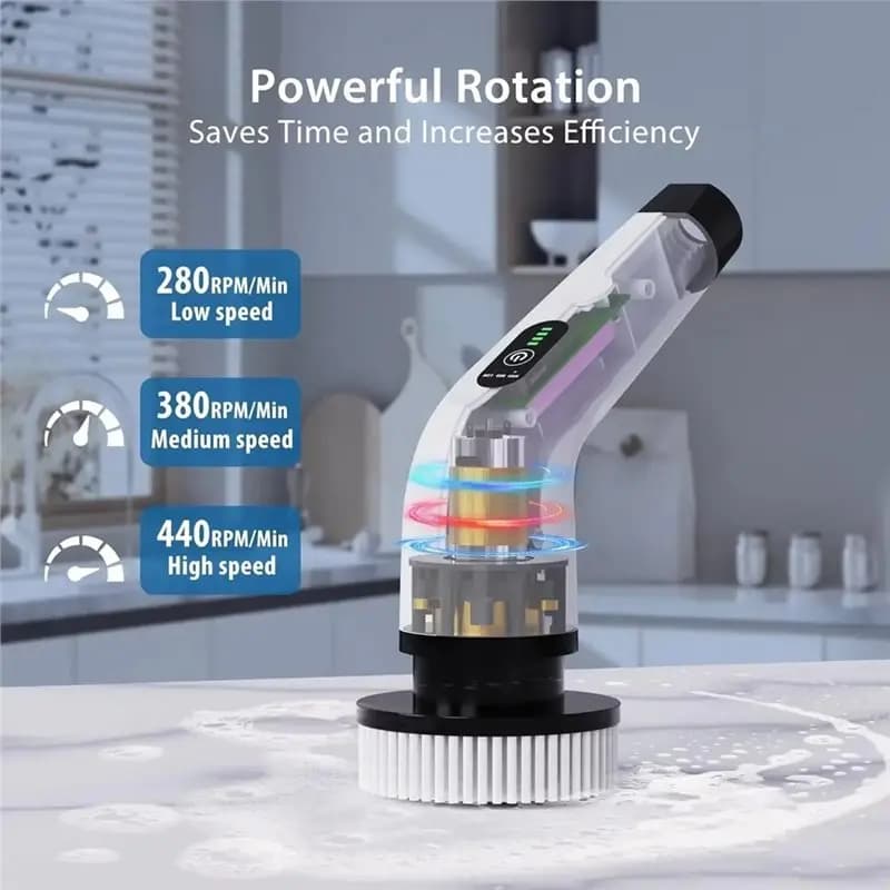 ABBK-Multifunctional Electric Cleaning Brush Electric Cordless Spin Scrubber Toilet Mops Portable Cleaning Tool For Kitchen