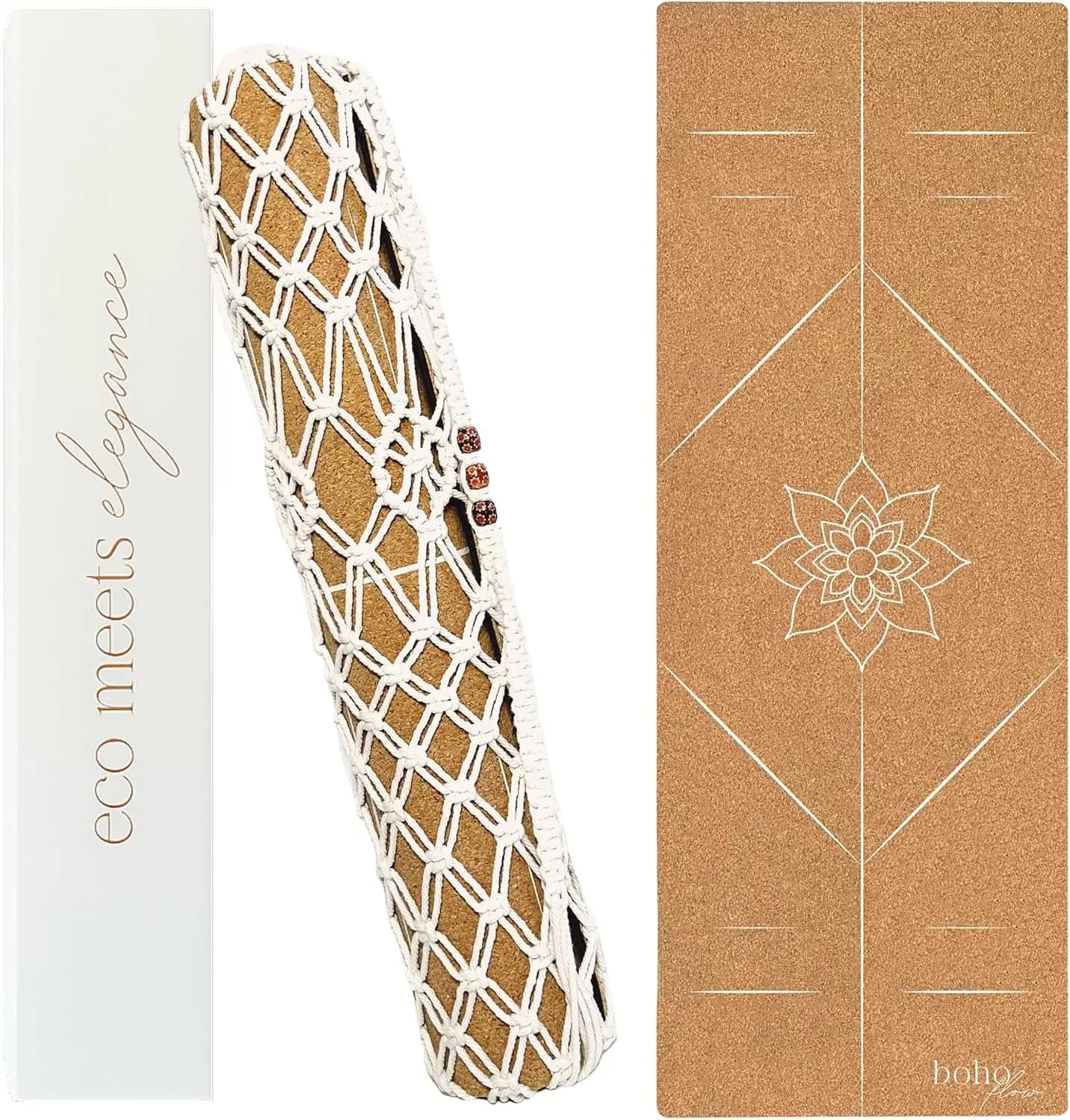 Premium Cork Yoga Mat 72X26 5Mm Natural Rubber Cushion Non Slip Hot Yoga Nontoxic Odorless Alignment Lines Boho Yoga Bag