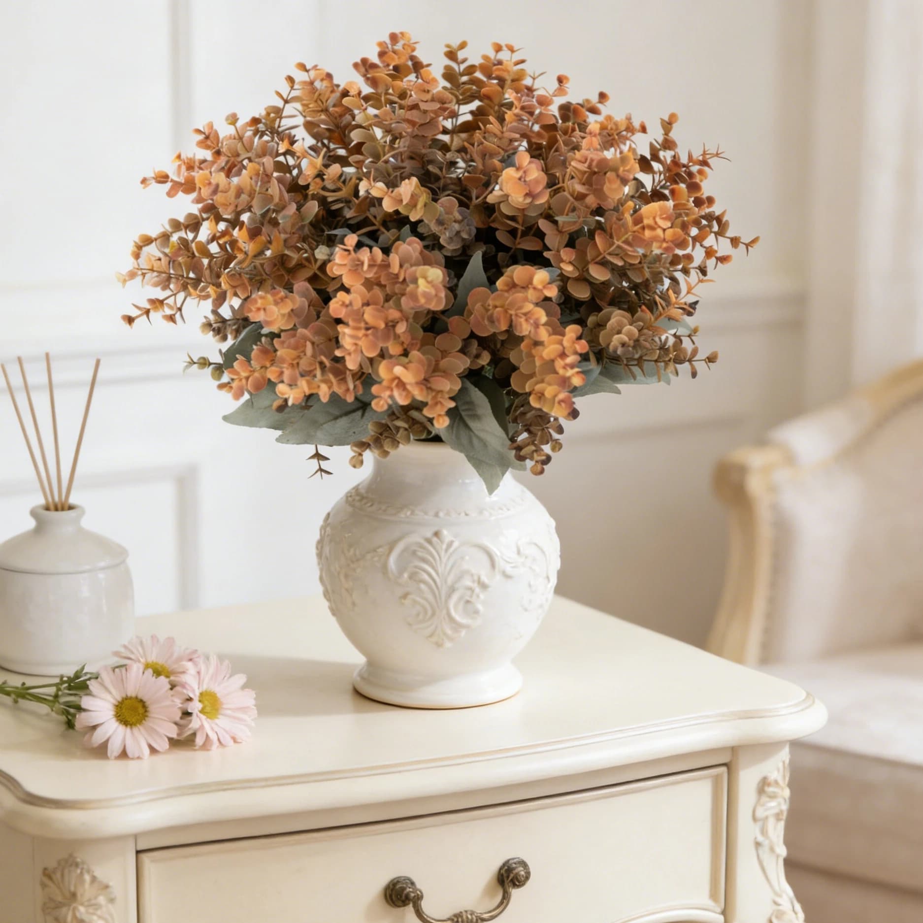 Artificial Eucalyptus Plants Plastics Wedding Holiday Floral Arrangement Room Home Table Outdoor Yard Gift Ornaments Decorations