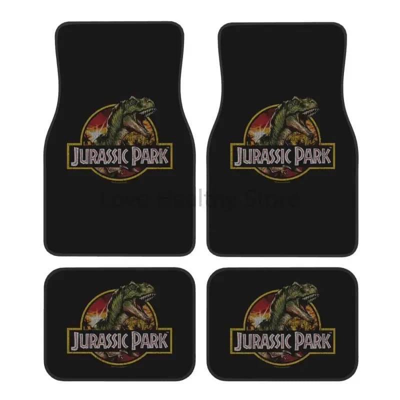 Tappetini per auto Jurassic Park Tappetini per auto in 4 pezzi Tappetini per auto anteriori e posteriori con supporto in gomma Tappetini per auto universali per decorazioni per auto