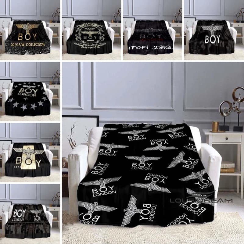 Customizable 3D printingBritish streetwear brand B-BOY LONDON eagle logo flannel printed blanket punk sofa decorative blanket be