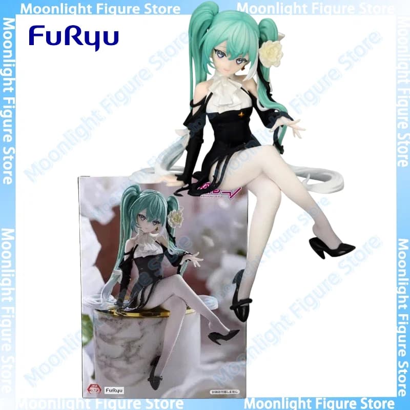 Disponibile FuRyu Hatsune Miku White Rose Instant Noodle Press Desktop Cute Doll Anime Action Figure Toy Gift Model Collection