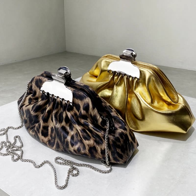 Clutch Leopard Print Evening Bag For Women Luxury Designer Handbag And Purse 2026 New In PU Card Issuing Hardware Chain Shoulder