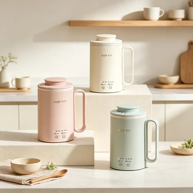 Unisex Portable Electric Heating Cup, Small Auto Cook Hot Water Kettle with Smart Keep Warm, Easy Carry Multi-Function Stewing