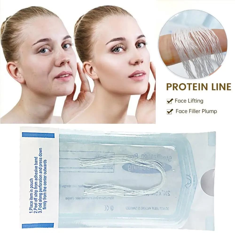 60/120pcs Without Needle Gold Protein Line Absorbable Anti-wrinkles Filling Face Lift Collagen Thread Anti-Aging Siero Viso