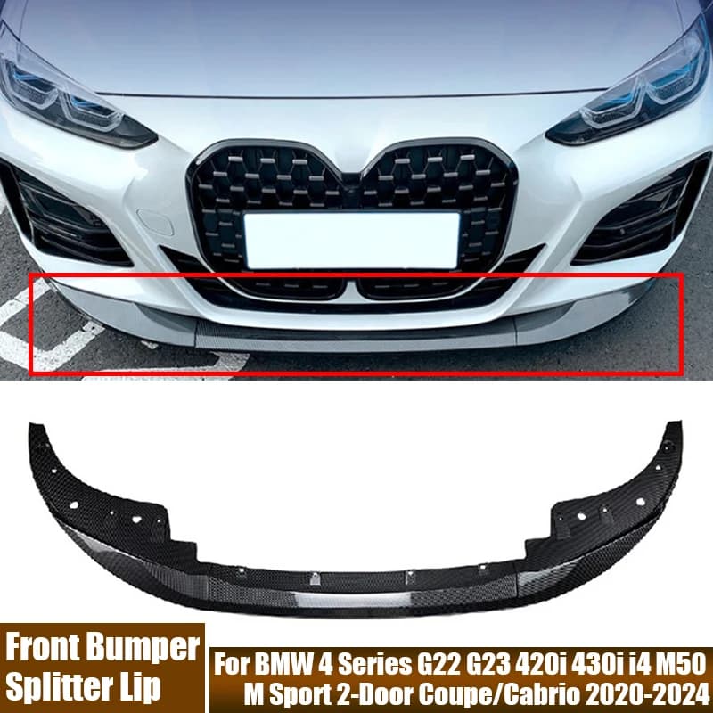 High Quality Front Bumper Lip Diffuser Spoiler For BMW 4 Series G22 G23 420i 430i i4 M50 M Sport 2-Door Coupe/Cabrio 2020-2024