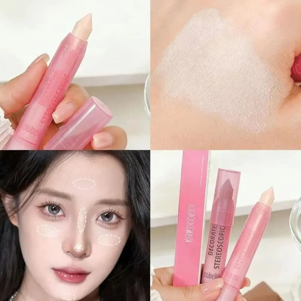 Stick Contorno Opaco Idratante, Ombreggiante 3D per il Naso, Correttore Impermeabile a Lunga Durata, Crema Illuminante per il Viso, Trucco Viso
