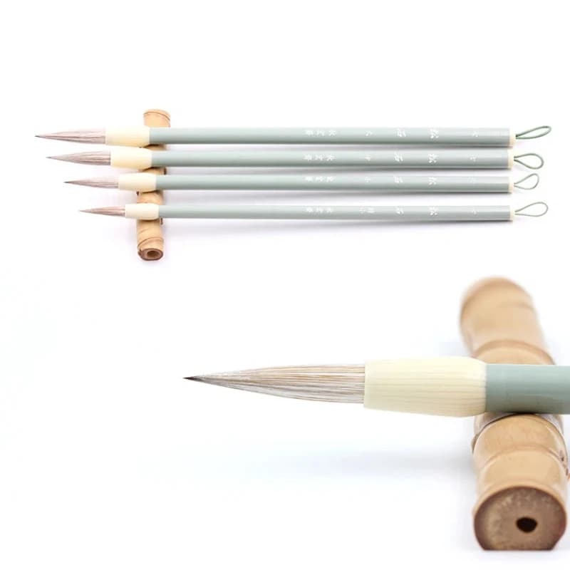 Handmade Weasel Goat Mixed Hair Calligraphy Brush Set Large Middle Small Size for Chinese Painting Coloring Beginner Adult