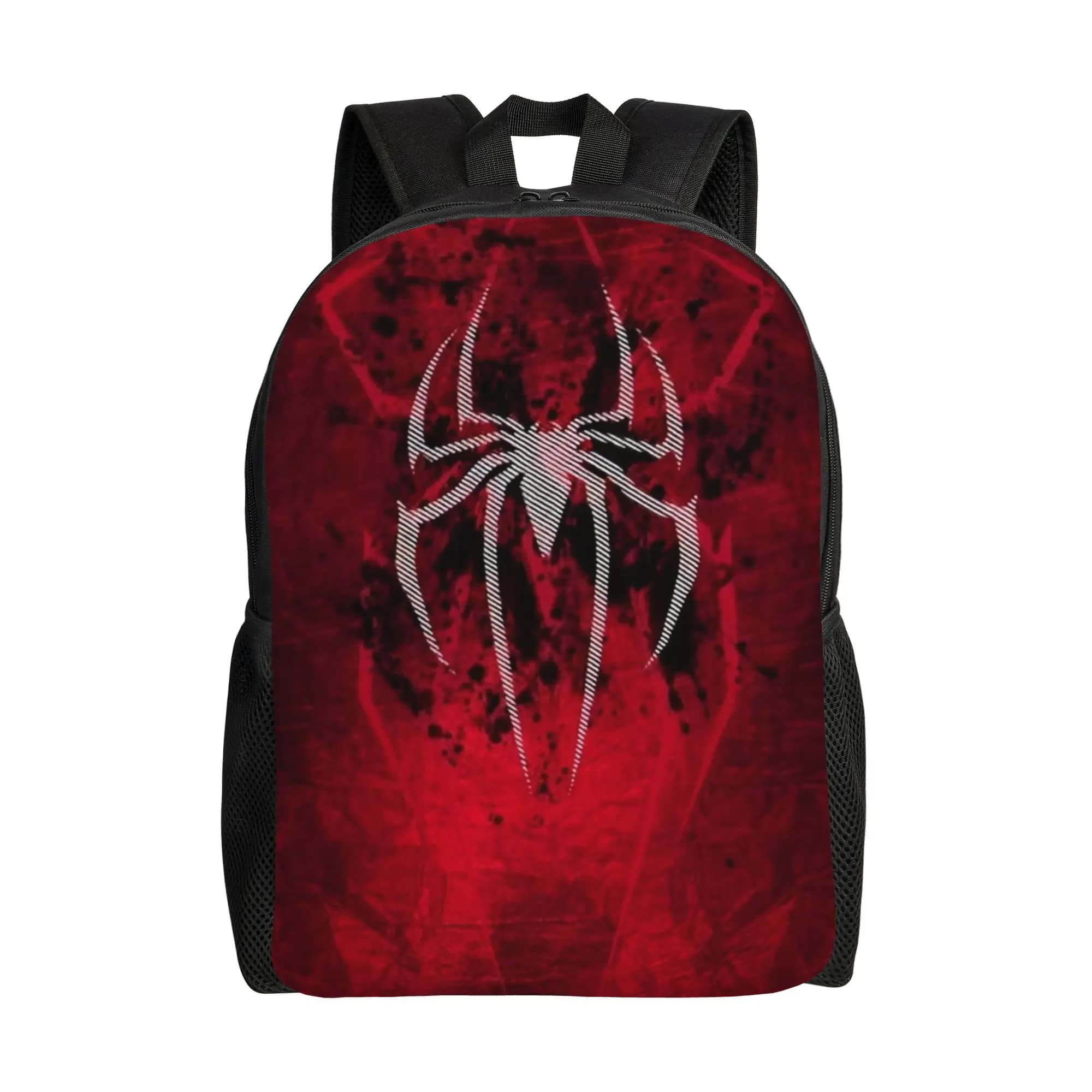Zaino con logo Spider-Man per uomo, donna, adolescente, scuola superiore, lavoro, borsa da giorno, borsa per laptop in tela con tasca
