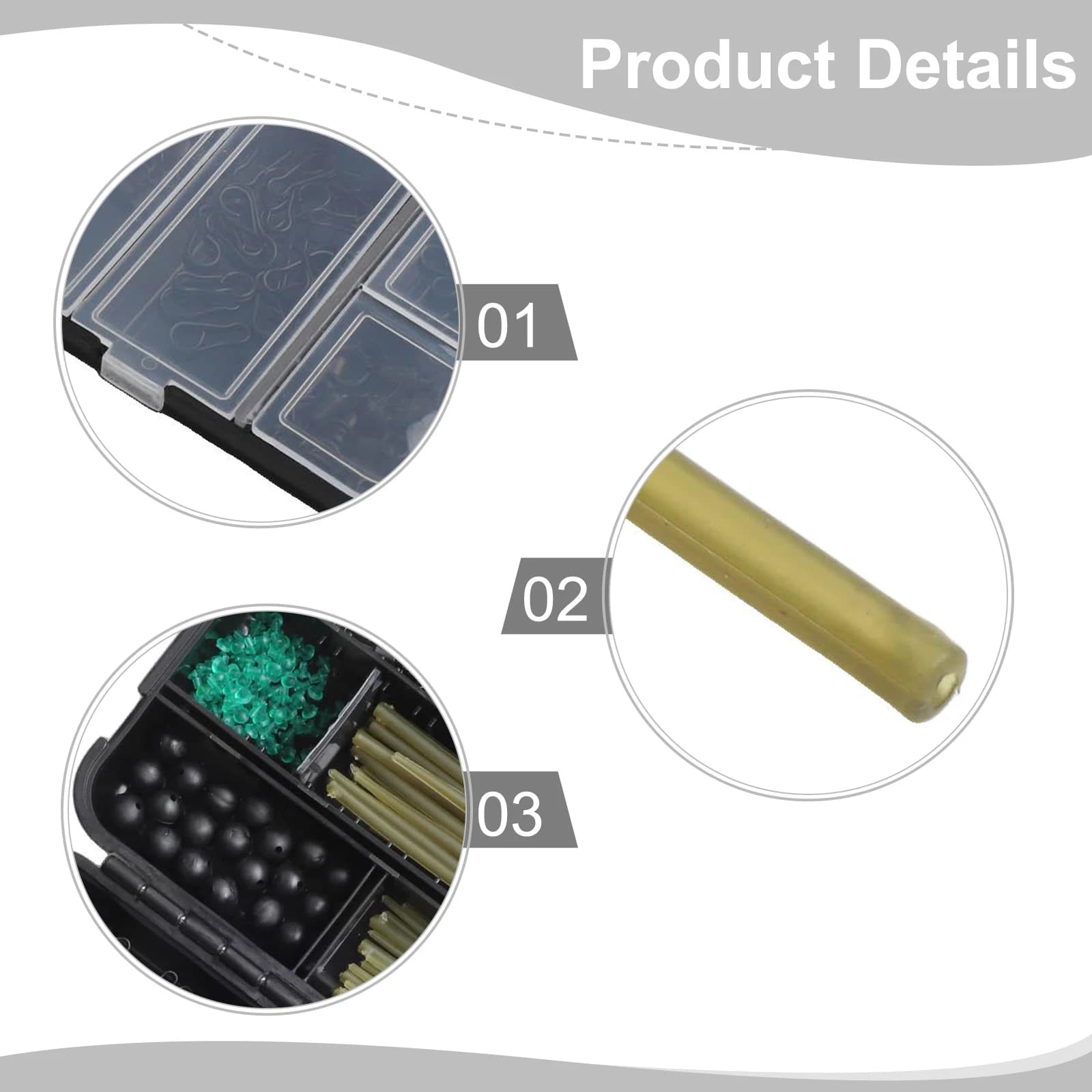 Set completo di attrezzatura per pesca alla carpa da 301 pezzi con ganci in acciaio inossidabile, clip in gomma e girelle per una pesca efficace