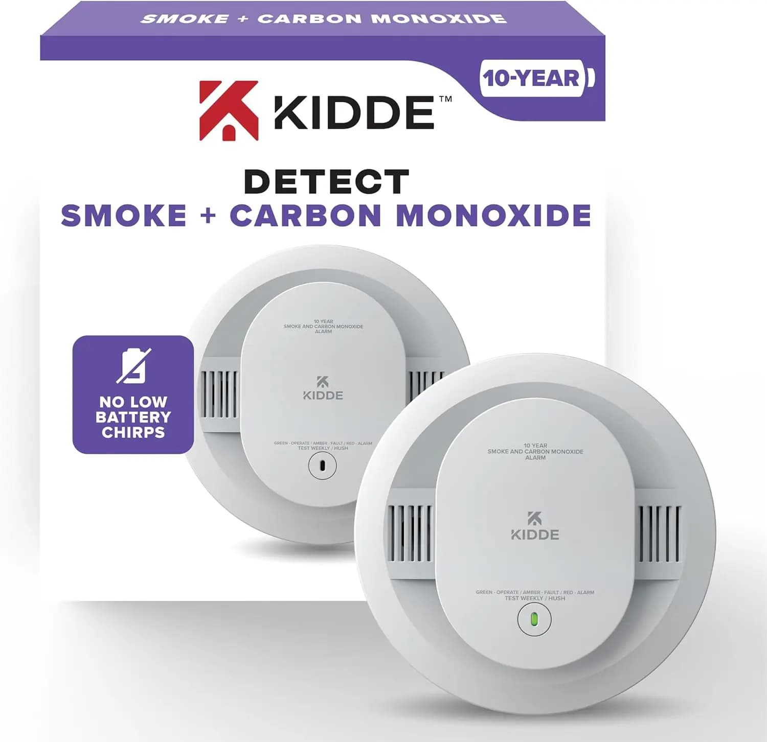 Rilevatore di Fumo e Monossido di Carbonio con Batteria da 10 Anni e Avvisi LED, Facile Installazione per la Sicurezza Domestica