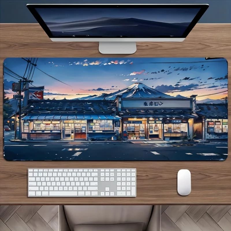 Tappetino per mouse da gioco Large Sunset Street, lavabile, in gomma, per scrivania, 90x40 cm, accessori per scrivania e computer