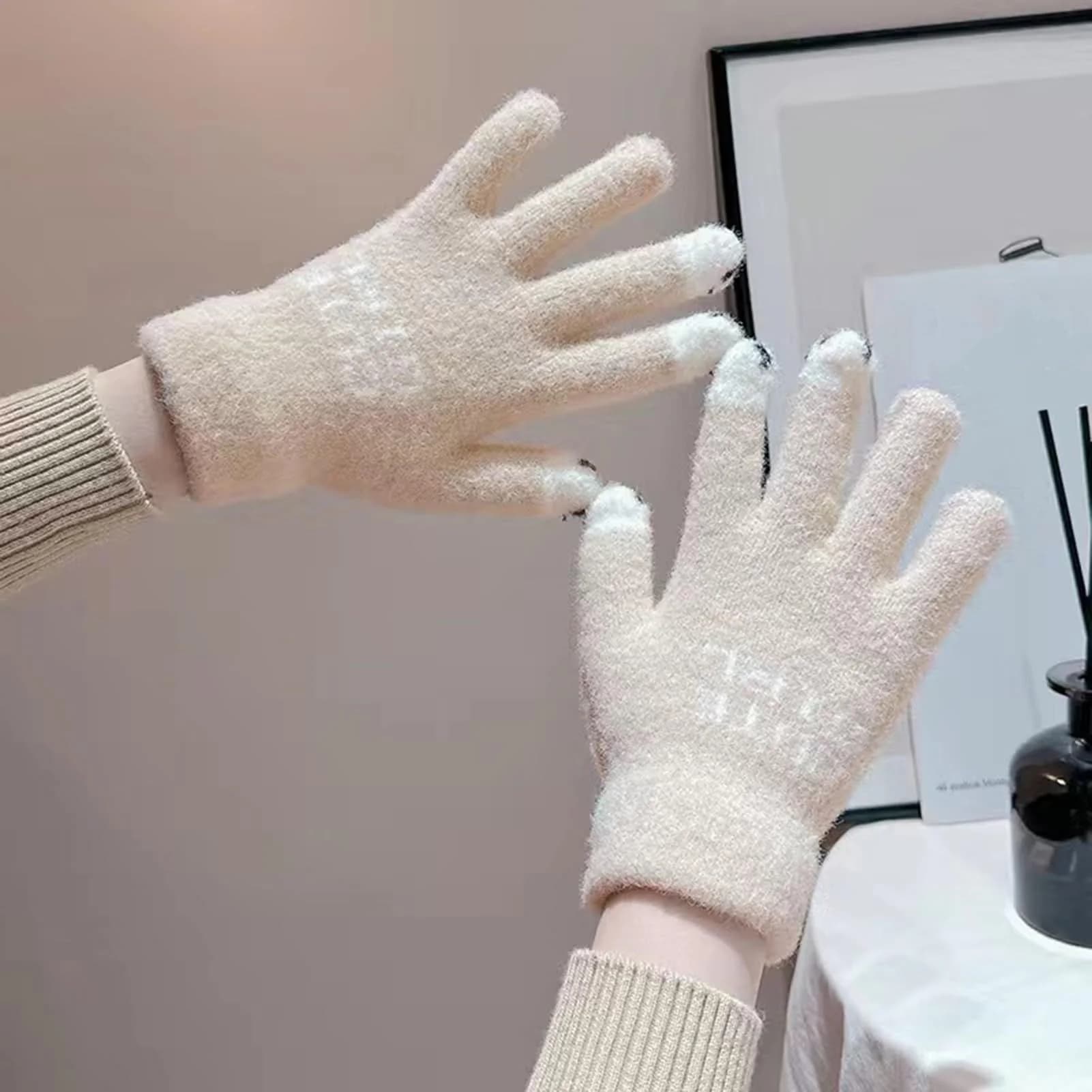 Guanti invernali caldi lavorati a maglia Guanti fatti a mano per touchscreen per la stagione fredda per regali di festival per donne e uomini