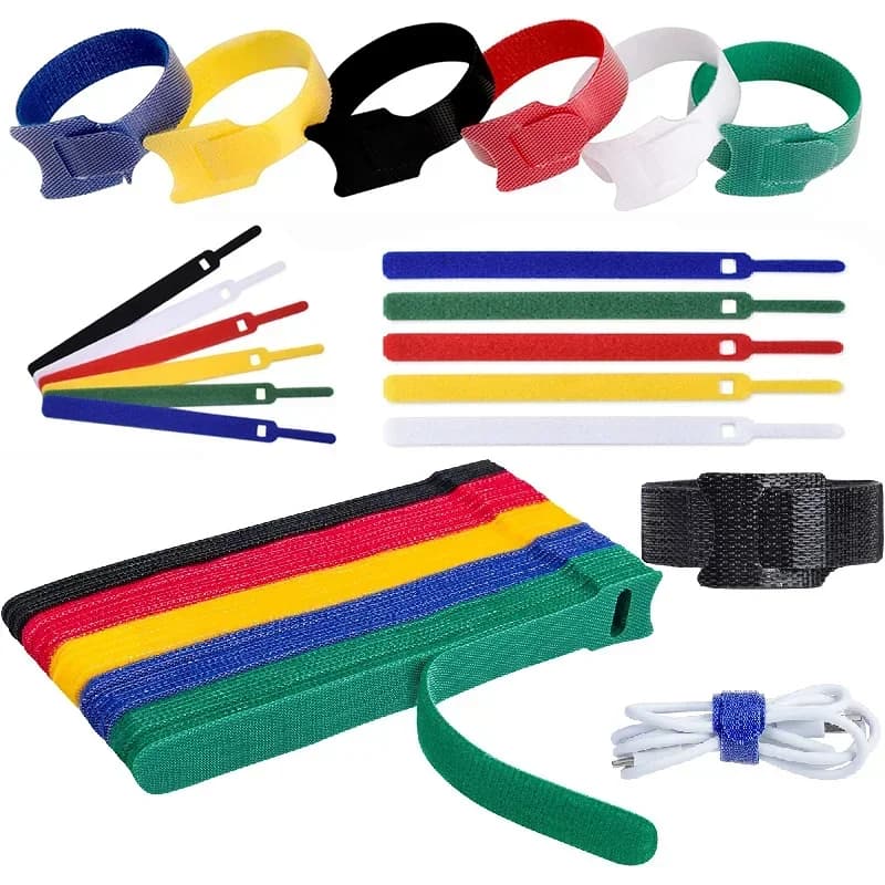 10/20/30 pz Fascette per cavi Fascette per cavi di fissaggio Fascette per cavi riutilizzabili Cinghie per la gestione dei cavi Gancio Loop Organizer Fascette per l'home office