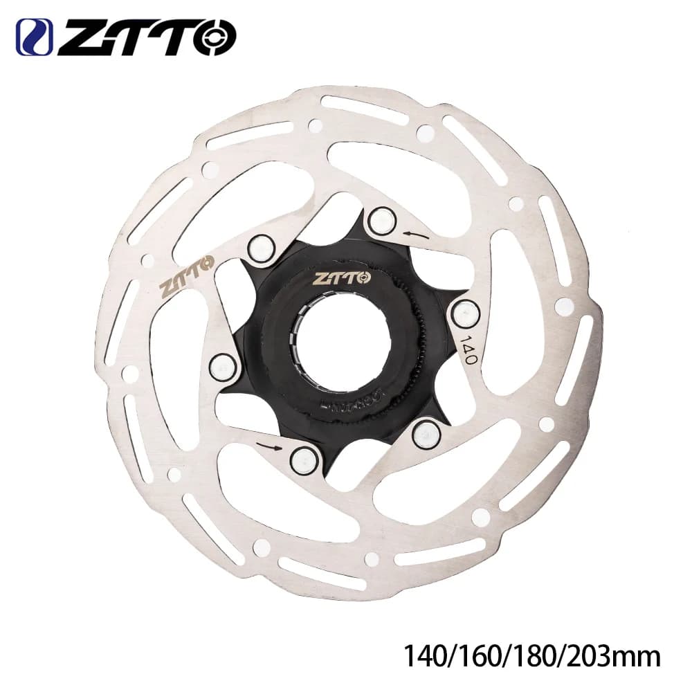 ZTTO Rotori di bloccaggio del disco centrale del freno della bicicletta 203 180 160 140mm Acciaio ad alta resistenza 1.8mm Adatta a qualsiasi pastiglie per bici da strada MTB