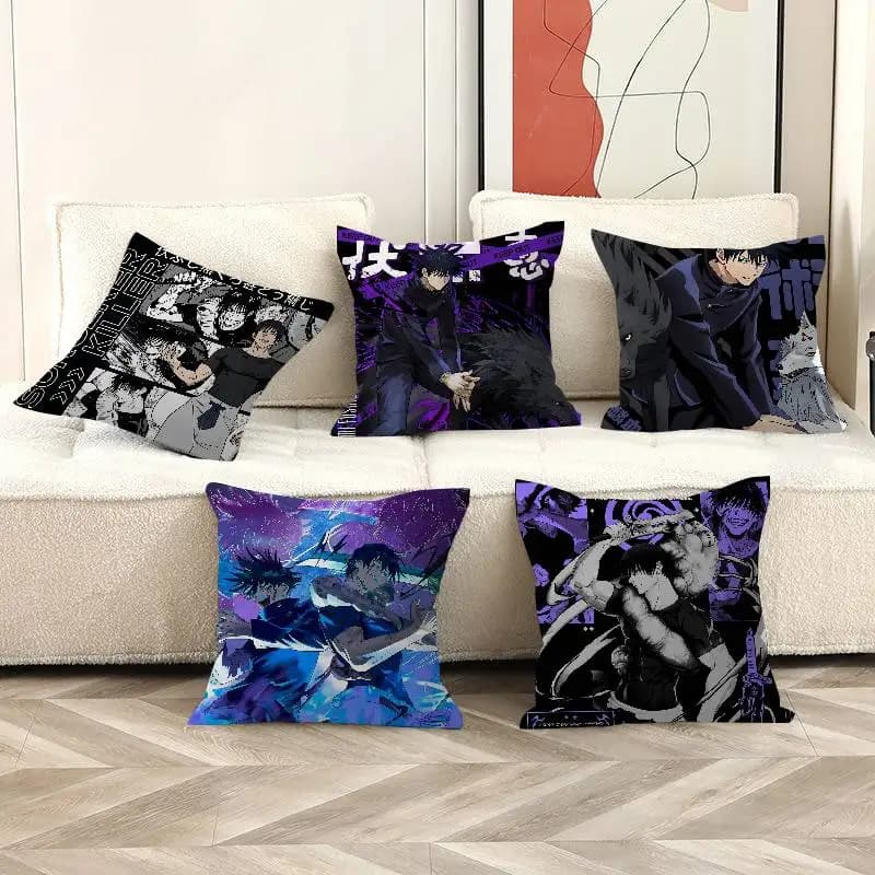 Fushiguro Megumi Cushion Anime Bearing Sofa Bed Head Pillow Sheet 45x45 cm Fashion