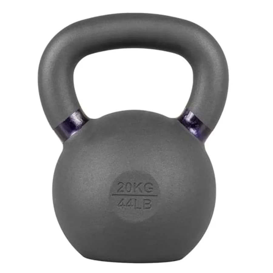 Kettlebell per Allenamento di Forza, 35 Libbre, in Ferro Nero, Design Resistente per Esercizi Efficaci a Casa