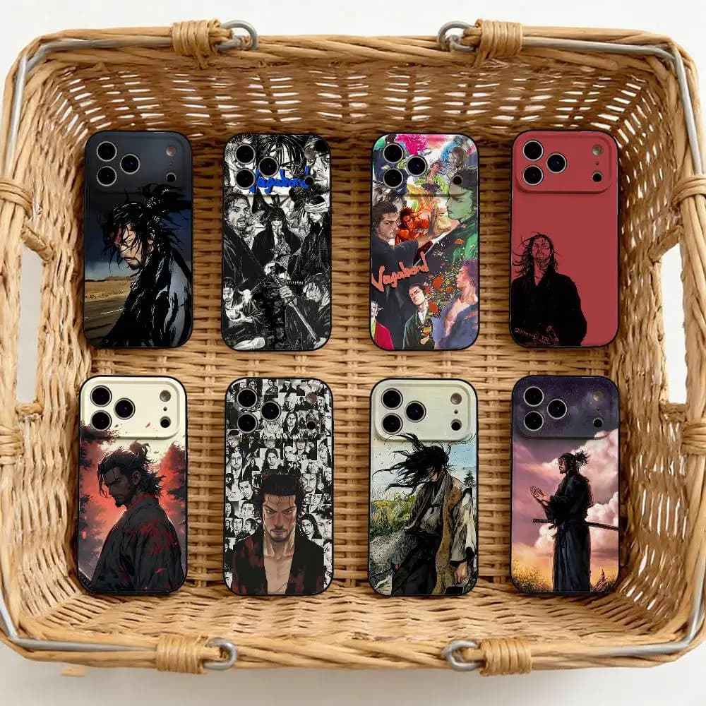 Anime Vagabond Phone Case For IPhone 17 16 15 14 13 12 11 X XR XS Plus Pro Max Mini Soft Black Cover