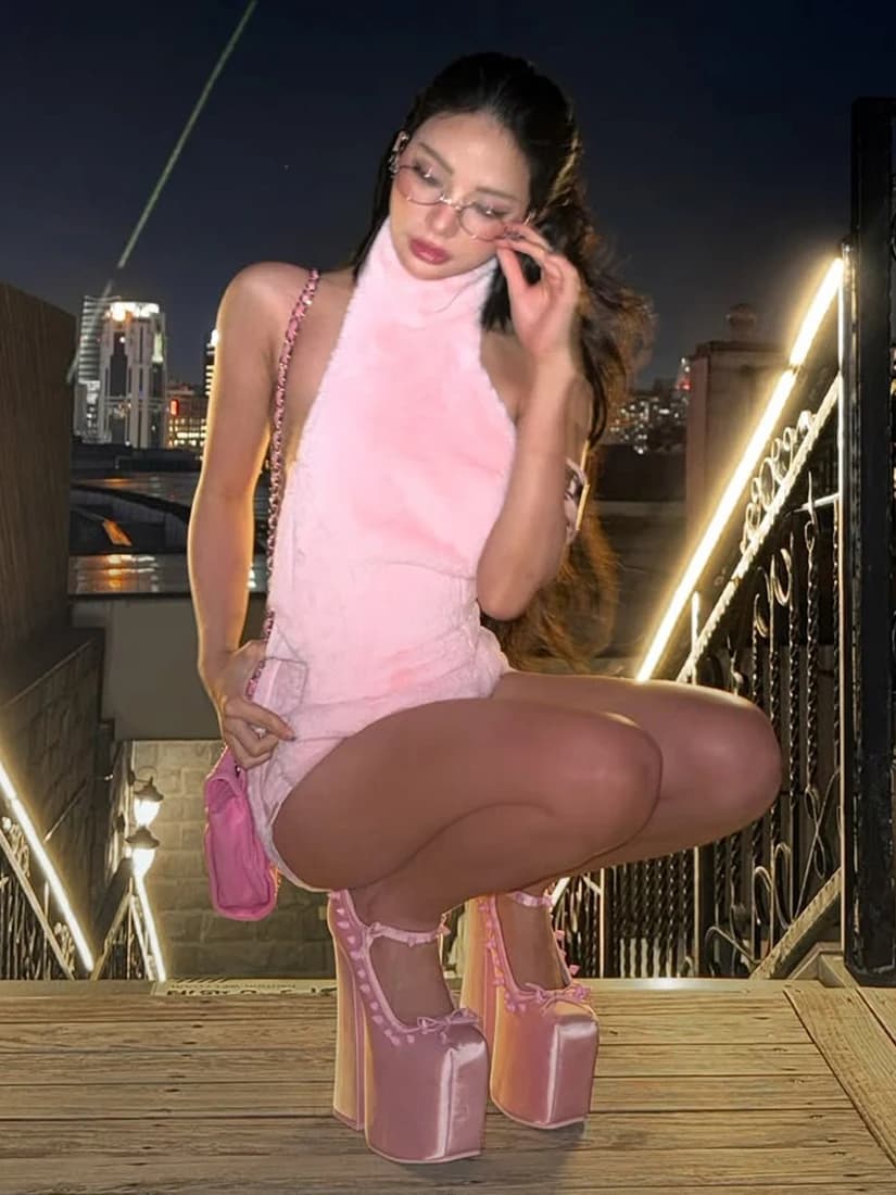 Sisjuly Completo Corto Rosa Caldo Sexy con Schiena Scoperta Stile Mary Street, Set Sportivo Casual da Donna per l'Autunno