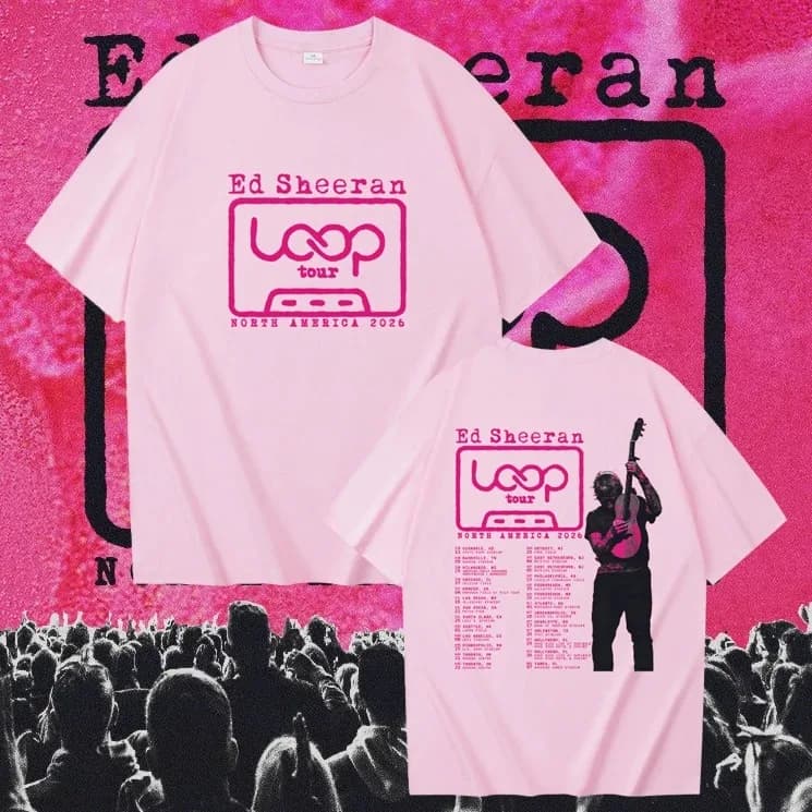 2026 Ed Sheeran Loop World Tour Merch T-shirt Uomo Donna Oversize O-Collo Manica corta Streetwear Hip Hop Fans Regalo Abbigliamento maschile