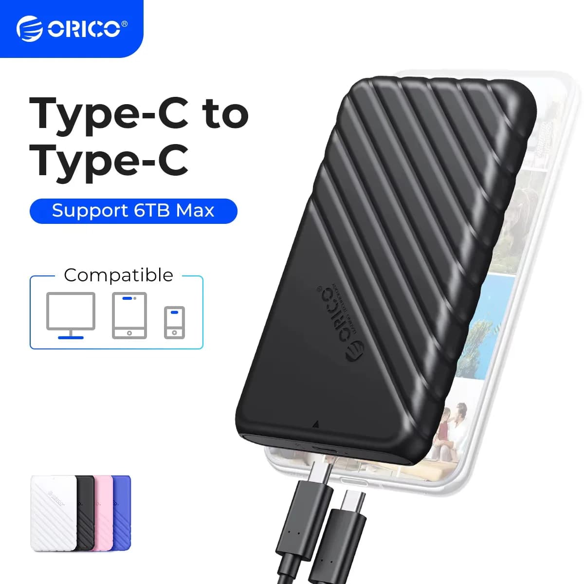 ORICO per PC e Laptop, Case Esterno MicroB USB3.0 2.5" per HDD SATA 5Gbps, Supporto UASP per HDD e SSD