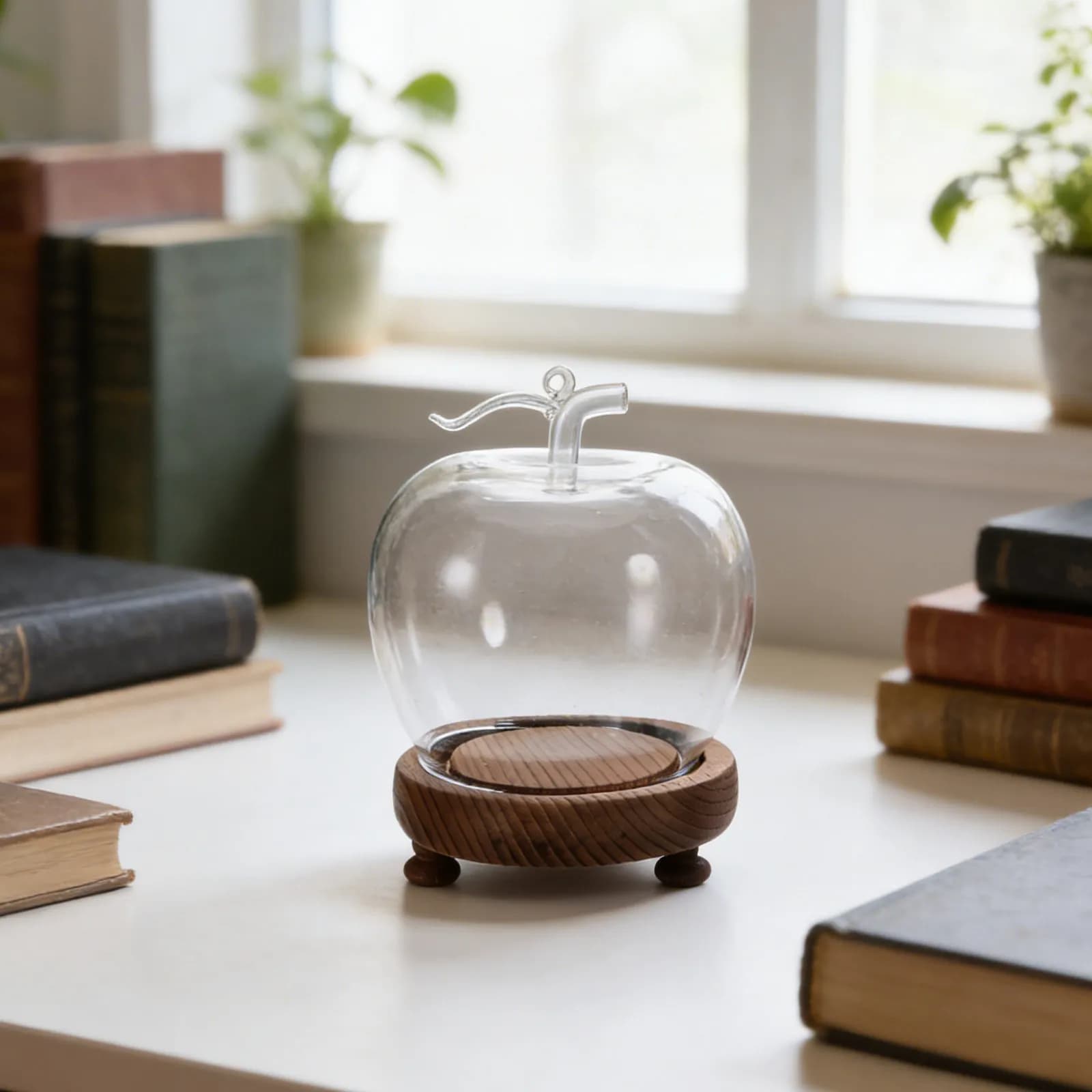 Campana di Vetro Trasparente con Base in Legno Premium per Esporre Artigianato, Candele, Giardini in Miniatura, Oggetti Preziosi - Vetrina Antipolvere