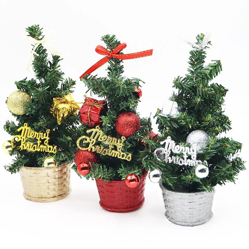 (1 pezzo/confezione) Mini albero di Natale da 21 cm Decorazione da tavolo per festeggiare le piante in vaso di Natale Forniture per feste