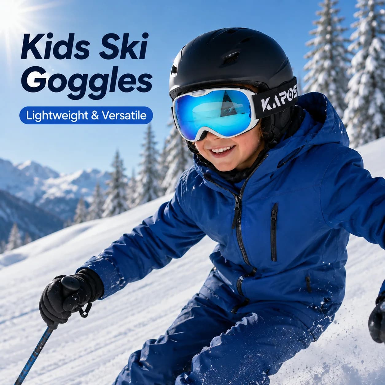 Karos Children Ski Goggles Double Layer Anti Fog UV400 Snow Glasses Small Size Lightweight Winter Sports Snowmobile Eyewear KH06