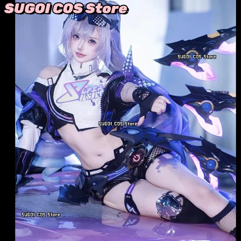 SUGOI COS+Hsr Honkai: Star Rail Silver Wolf LV.999 Cosplay Costumes Wig Clothing Women Adults Halloween Expo Dress up Fullset