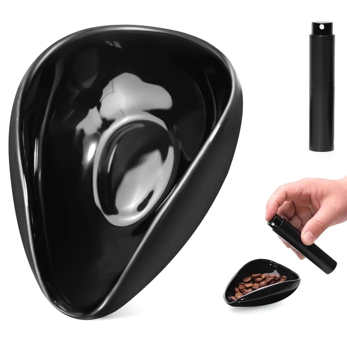 Set di flaconi spray per tazze per ingredienti in chicchi di caffè Set di vassoi dosatori per contenitori per ingredienti in ceramica per caffè o tè Accessori per caffè espresso