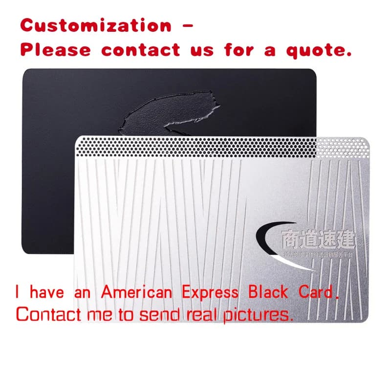 personalizzato.Iscrizione VIP di lusso personalizzata Stampa biglietto Nfc nero argento Targhetta in alluminio Biglietti da visita magnetici in metallo
