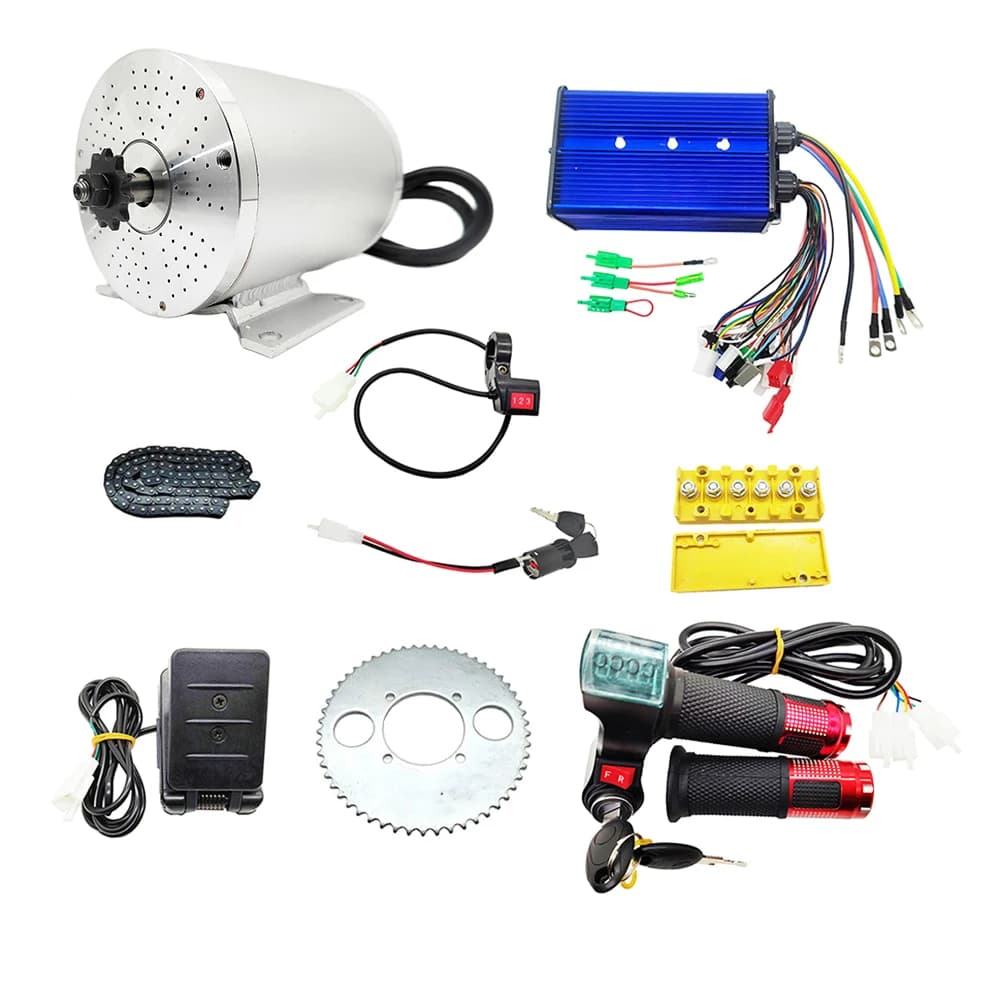 Kit Motore Elettrico Brushless DC Mid-Drive per E-Scooter, E-Bike, E-Car, Motore per Moto 72V 3000W