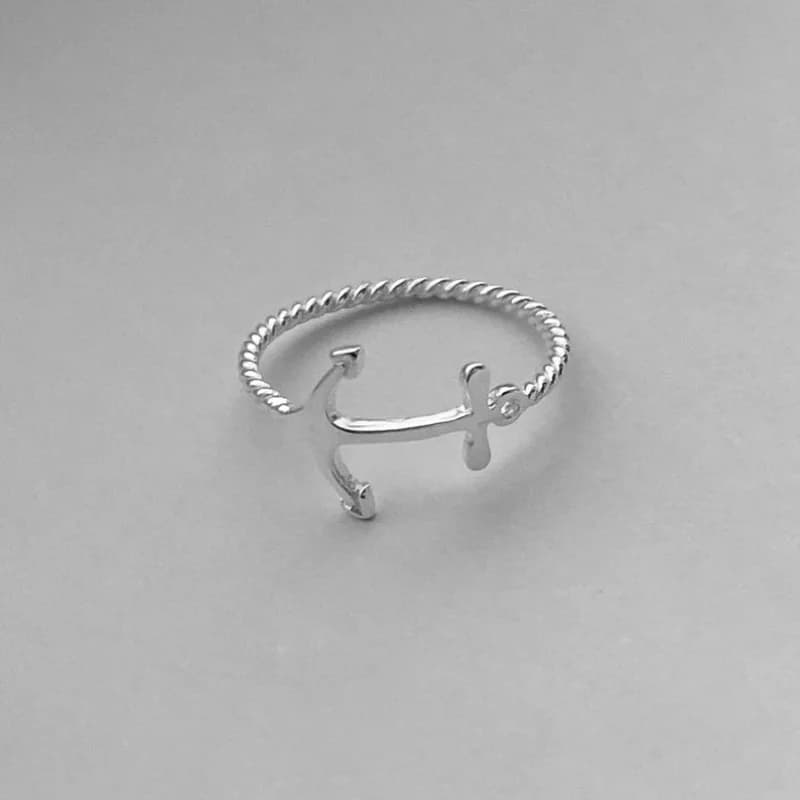 Twisted Pattern Ring, Boat Anchor Design, Women's Ring Suitable for Daily Wear and Party Holiday Gifts, Women's Jewelry