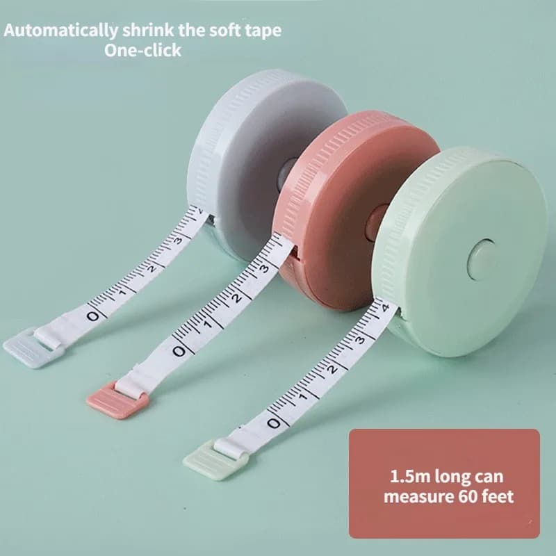 1/3 PCS Human Body Measurement Circular Tape Measure Portable Spring Rebound Design suitable Measuring Size Length 59.05 Inches