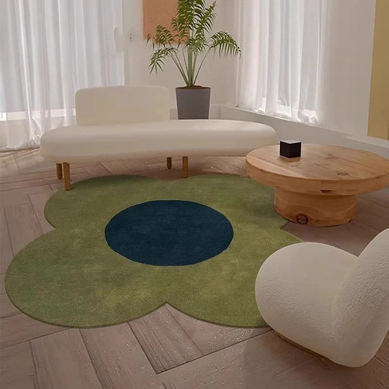 Flower Pattern Carpets for Living Room Thick Plush Bedside Floor Mat Fluffy Soft Rug Nordic Style Bedroom Decor Irregular Carpet