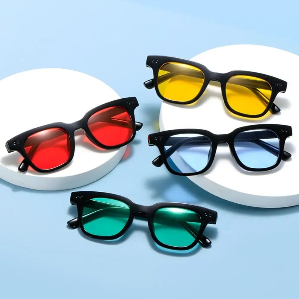 Trendy Colorful Square Frame Sunglasses Summer UV Protection Ocean Lens Sun Glasses Luxury Shades for Women & Men