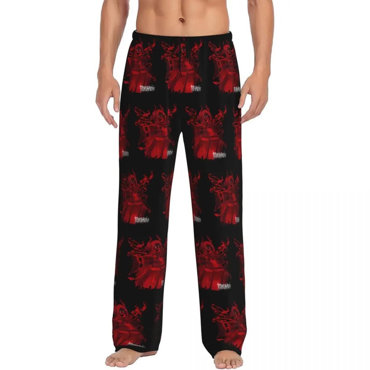 Pantaloni del Pigiama Personalizzati Forsakens Coolkidd per Uomo, Divertenti Pantaloni da Notte con Stampa del Gioco e Tasche
