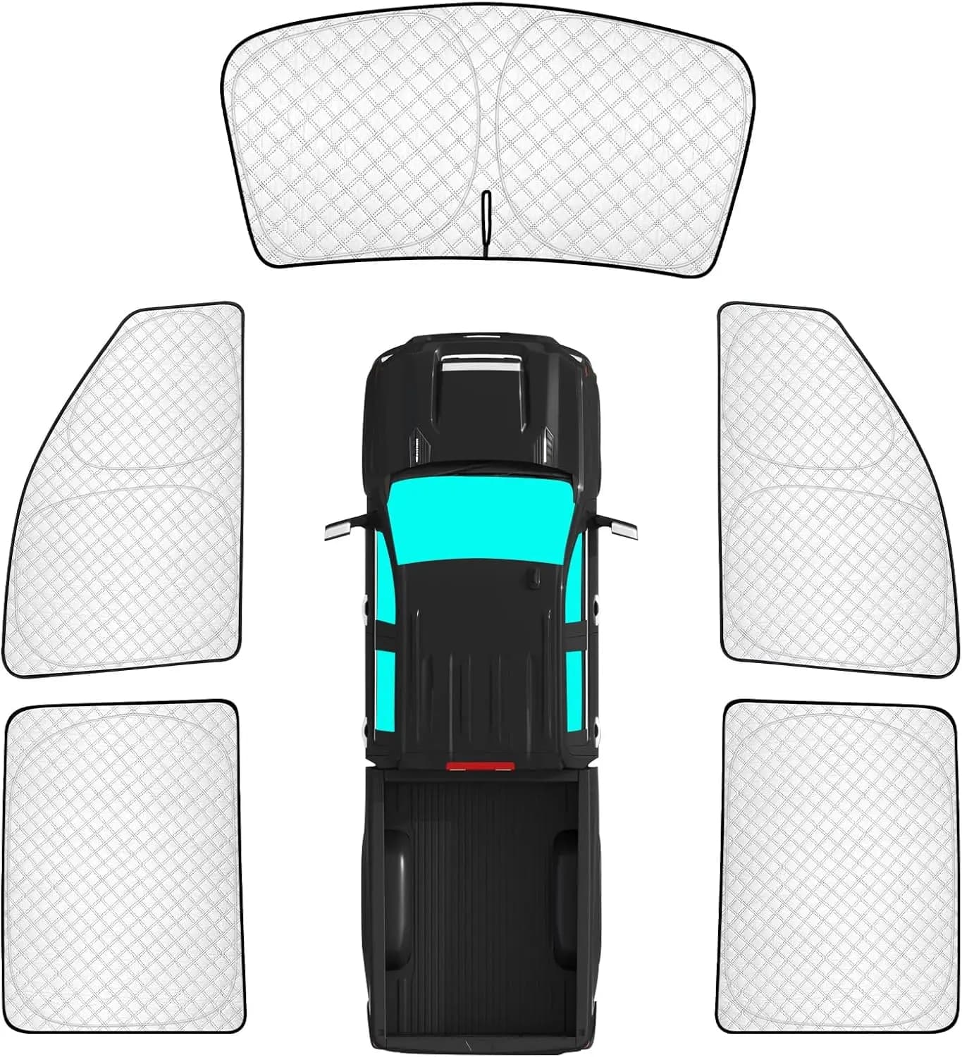 Set di 5 Parasole Spessi per Chevy Silverado 2500/3500, Coperture per Finestrini Auto, Protezione UV e Privacy