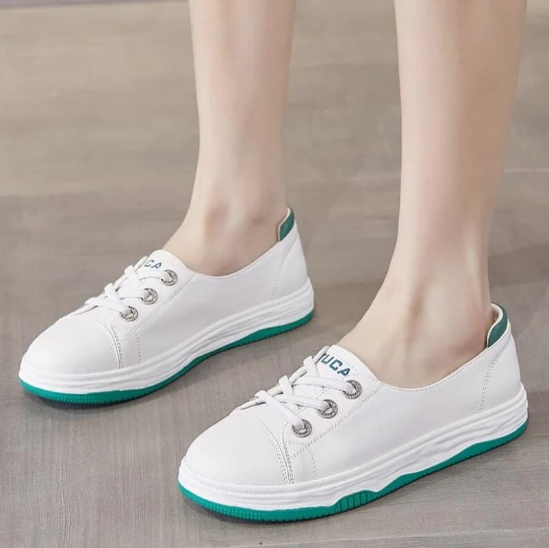 Designer Genuine Leather Luxury Sneakers for Women Casual Flat Fashion Shoes High Quality Slip-On for Spring Summer