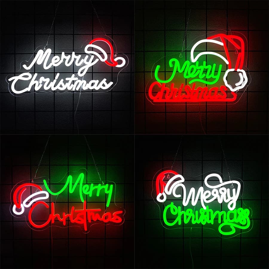 Merry Christmas Neon Sign, Led Christmas Hat Icon Usb Powered, Used For Christmas Party Gifts, Bars, Living Rooms, Bedroom Decor