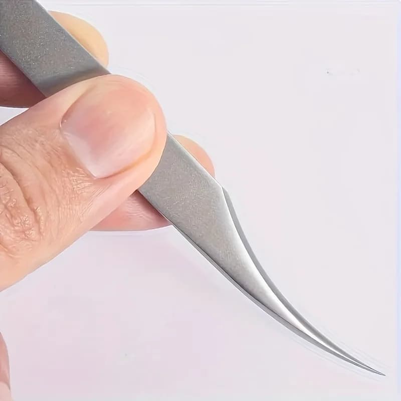 Pinzette per Ciglia Finte in Acciaio Inossidabile, Pinzette per Extension Senza Colla, Piegaciglia Dorati a Forma di Piuma, Strumenti per la Cura delle Unghie