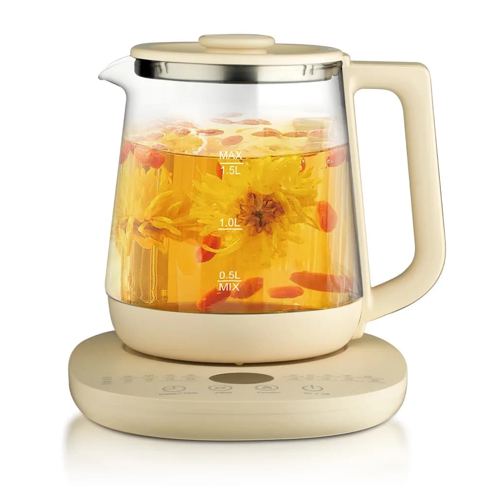 1.5L Transparent Glass Electric Health Kettle Household Multifunctional Split Design Te apot For Flower Te a & Herbal Decoction